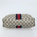 GUCCI GG Supreme Sherry Line Hand Bag PVC Navy Gold Auth ep13353-5