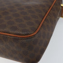 CELINE Macadam Canvas Circle Shoulder Bag PVC Leather Brown Gold Auth ep13354-15