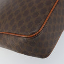 CELINE Macadam Canvas Circle Shoulder Bag PVC Leather Brown Gold Auth ep13354-16