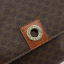 CELINE Macadam Canvas Circle Shoulder Bag PVC Leather Brown Gold Auth ep13354-17