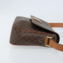 CELINE Macadam Canvas Circle Shoulder Bag PVC Leather Brown Gold Auth ep13354-3