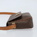 CELINE Macadam Canvas Circle Shoulder Bag PVC Leather Brown Gold Auth ep13354-4