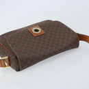 CELINE Macadam Canvas Circle Shoulder Bag PVC Leather Brown Gold Auth ep13354-6