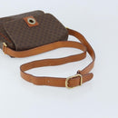 CELINE Macadam Canvas Circle Shoulder Bag PVC Leather Brown Gold Auth ep13354-7
