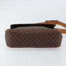 CELINE Macadam Canvas Circle Shoulder Bag PVC Leather Brown Gold Auth ep13354-5
