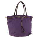 PRADA Hand Bag Nylon Purple Gold Auth ep13355-1