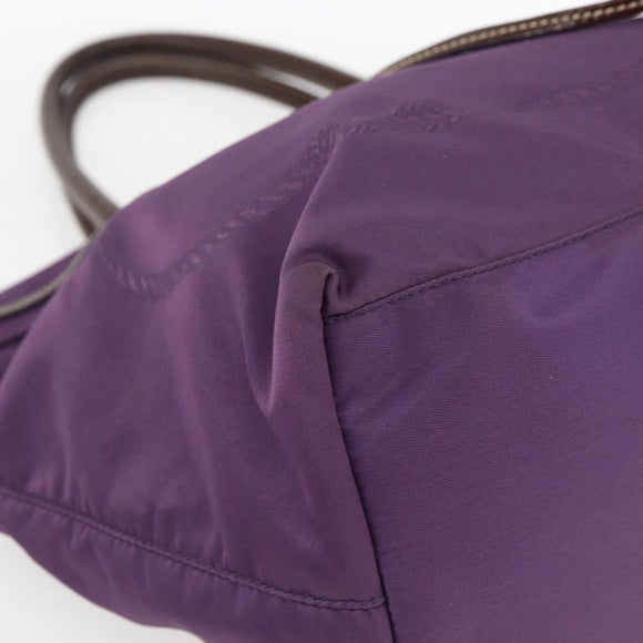 PRADA Hand Bag Nylon Purple Gold Auth ep13355