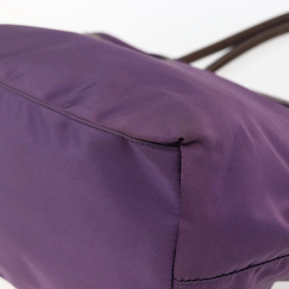 PRADA Hand Bag Nylon Purple Gold Auth ep13355