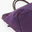 PRADA Hand Bag Nylon Purple Gold Auth ep13355-16