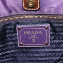 PRADA Hand Bag Nylon Purple Gold Auth ep13355-10