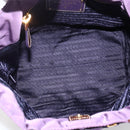PRADA Hand Bag Nylon Purple Gold Auth ep13355-11