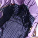 PRADA Hand Bag Nylon Purple Gold Auth ep13355-17