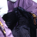 PRADA Hand Bag Nylon Purple Gold Auth ep13355-18