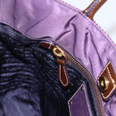 PRADA Hand Bag Nylon Purple Gold Auth ep13355-19