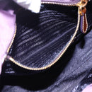 PRADA Hand Bag Nylon Purple Gold Auth ep13355-20