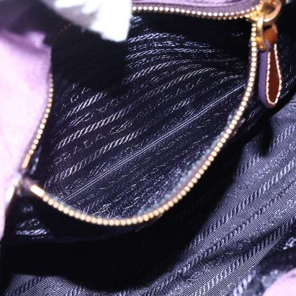 PRADA Hand Bag Nylon Purple Gold Auth ep13355