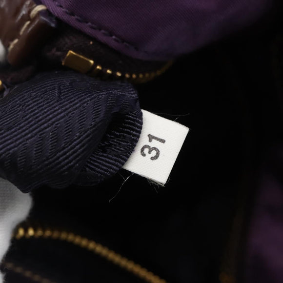 PRADA Hand Bag Nylon Purple Gold Auth ep13355