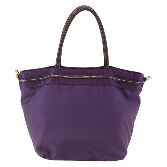 PRADA Hand Bag Nylon Purple Gold Auth ep13355