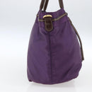 PRADA Hand Bag Nylon Purple Gold Auth ep13355-3