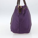 PRADA Hand Bag Nylon Purple Gold Auth ep13355-4
