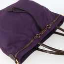 PRADA Hand Bag Nylon Purple Gold Auth ep13355-6