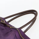 PRADA Hand Bag Nylon Purple Gold Auth ep13355-8
