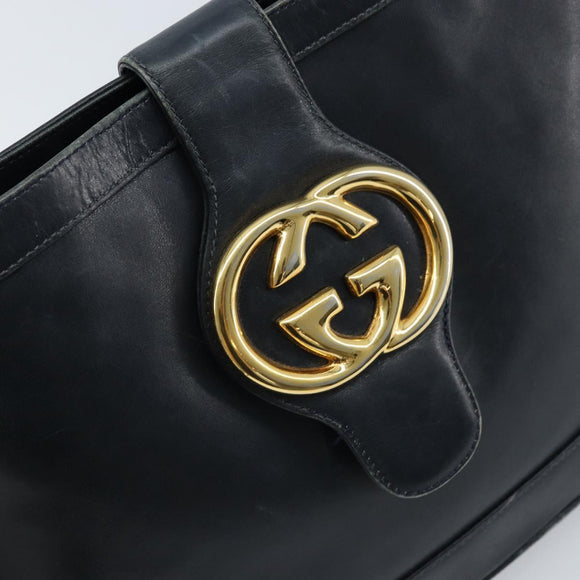 GUCCI Umhängetasche Leder Schwarz Gold 23 01 1633 Auth ep13358