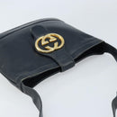 GUCCI Umhängetasche Leder Schwarz Gold 23 01 1633 Auth ep13358-6