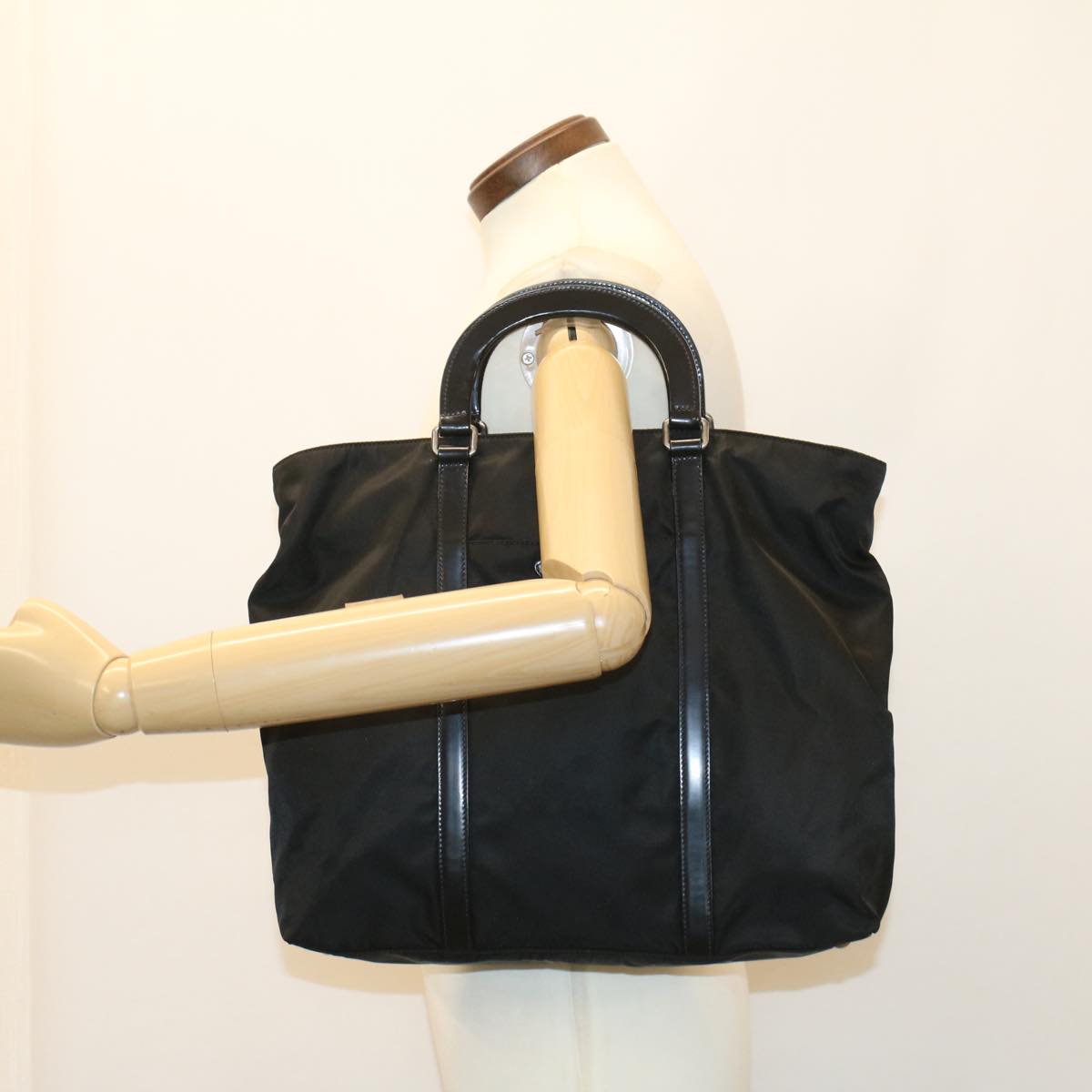 PRADA Hand Bag Nylon Black Auth ep1336