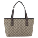 GUCCI GG Supreme Tote Bag PVC Beige Silver 211138 Auth ep13363V-3
