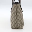 GUCCI GG Supreme Tote Bag PVC Beige Silver 211138 Auth ep13363V-4