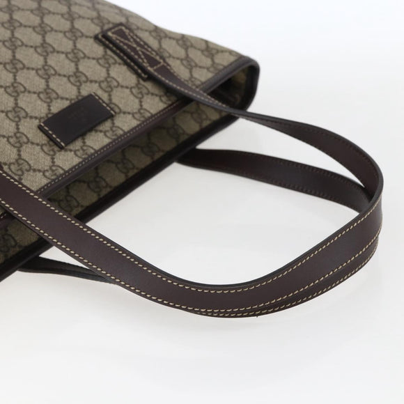 GUCCI GG Supreme Tote Bag PVC Beige Silver 211138 Auth ep13363V
