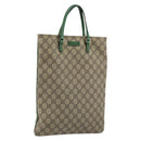 GUCCI GG Supreme Hand Bag PVC Beige Silver 117551 Auth ep13364-1