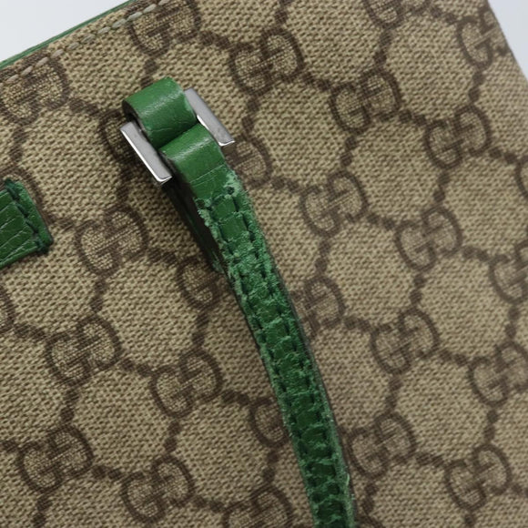 GUCCI GG Supreme Hand Bag PVC Beige Silver 117551 Auth ep13364