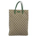 GUCCI GG Supreme Hand Bag PVC Beige Silver 117551 Auth ep13364-2