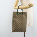 GUCCI GG Supreme Hand Bag PVC Beige Silver 117551 Auth ep13364-23