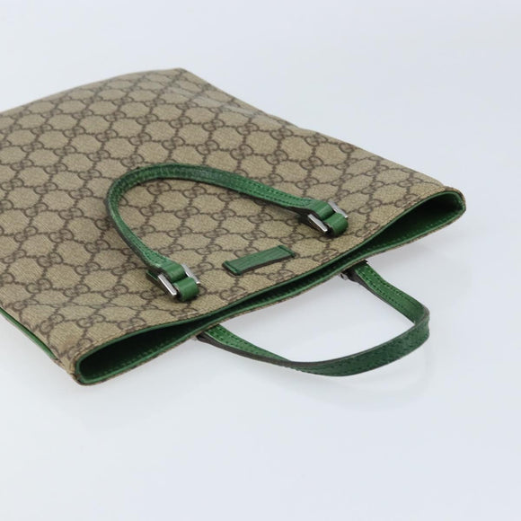 GUCCI GG Supreme Hand Bag PVC Beige Silver 117551 Auth ep13364