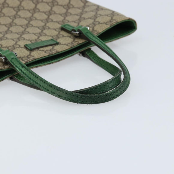 GUCCI GG Supreme Hand Bag PVC Beige Silver 117551 Auth ep13364