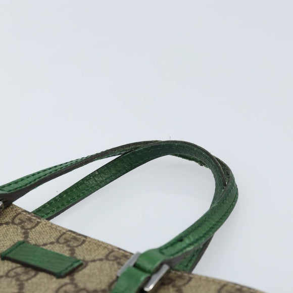 GUCCI GG Supreme Hand Bag PVC Beige Silver 117551 Auth ep13364