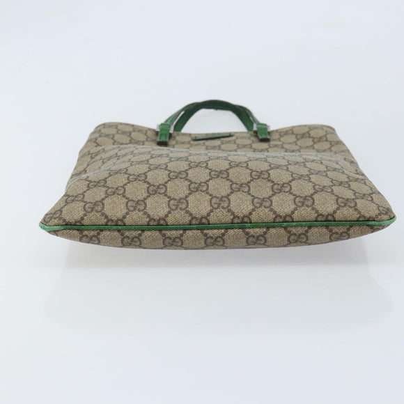 GUCCI GG Supreme Hand Bag PVC Beige Silver 117551 Auth ep13364