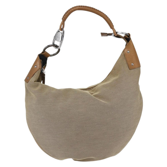 GUCCI Shoulder Bag Canvas Beige Silver 95726 Auth ep13367