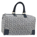 CELINE C Sulky Boston Bag Canvas Navy Gold Auth ep13370-1