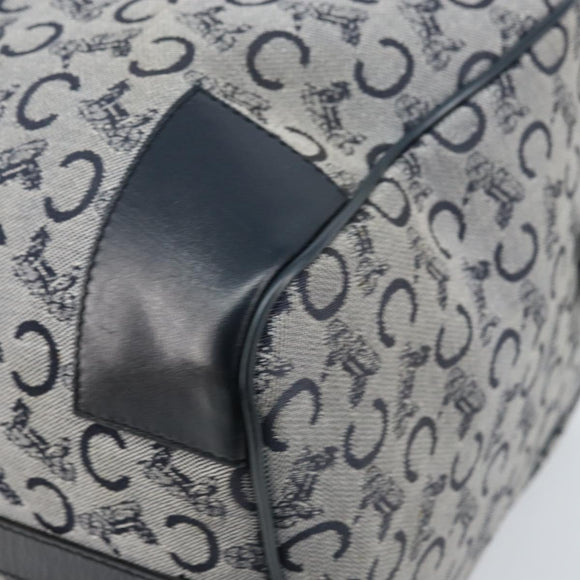 CELINE C Sulky Boston Bag Canvas Navy Gold Auth ep13370