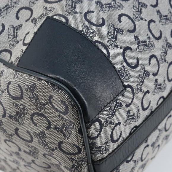 CELINE C Sulky Boston Bag Canvas Navy Gold Auth ep13370