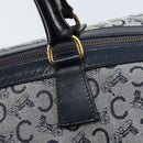CELINE C Sulky Boston Bag Canvas Navy Gold Auth ep13370-11