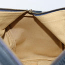 CELINE C Sulky Boston Bag Canvas Navy Gold Auth ep13370-18