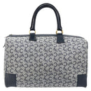 CELINE C Sulky Boston Bag Canvas Navy Gold Auth ep13370-13