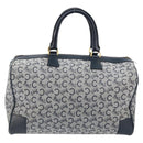 CELINE C Sulky Boston Bag Canvas Navy Gold Auth ep13370-2