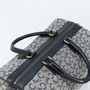 CELINE C Sulky Boston Bag Canvas Navy Gold Auth ep13370-6