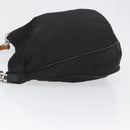 GUCCI Bamboo Hand Bag Nylon 2way Black Silver 001 1998 1577 Auth ep13375-5